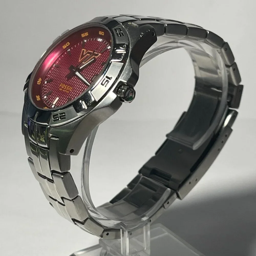 Virginia Tech Hokies NCAA Stainless-Steel Men's Watch by Fossil NEW (RARE)